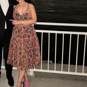 Maeve by anthropologie halter mesh midi dress